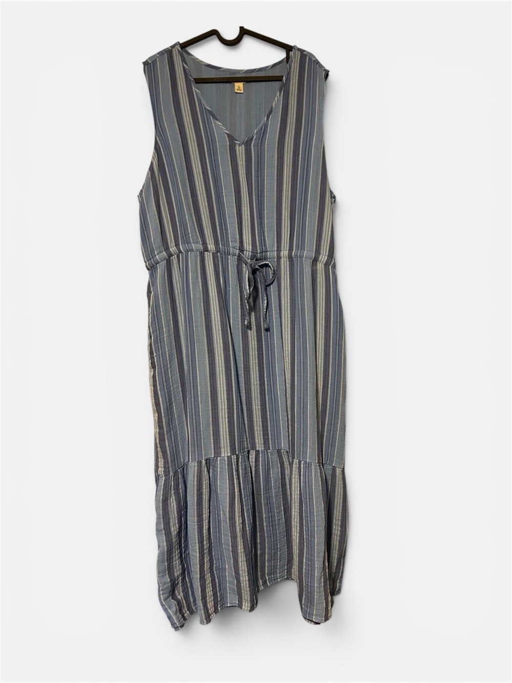 LL Bean Women's Cloud Gauze Midi Dress, Stripe XL